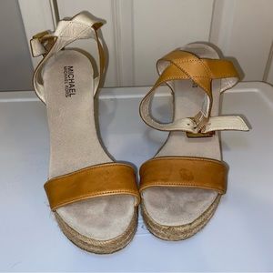 Michael Kors 5in. Wedge leather sandals.